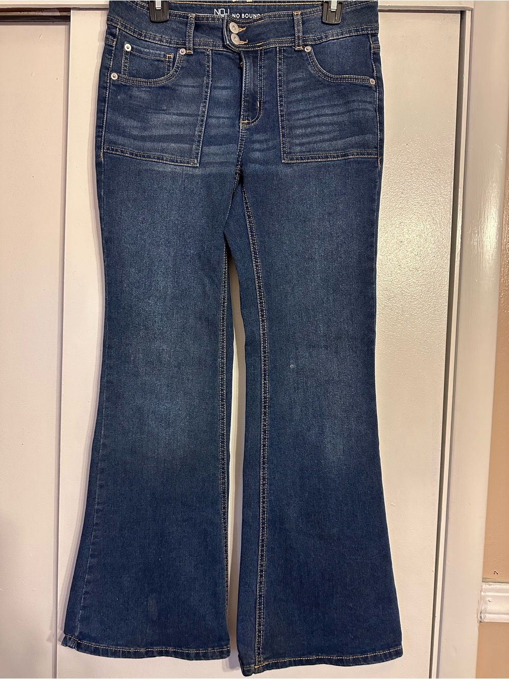 No Boundaries Women's Dark Blue Flared Jeans